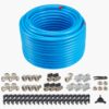 VEVOR 60m x 19mm HDPE-Aluminum Compressed Air Line Kit, Leak-Proof Piping System with Fittings for Garages & Workshops, Blue