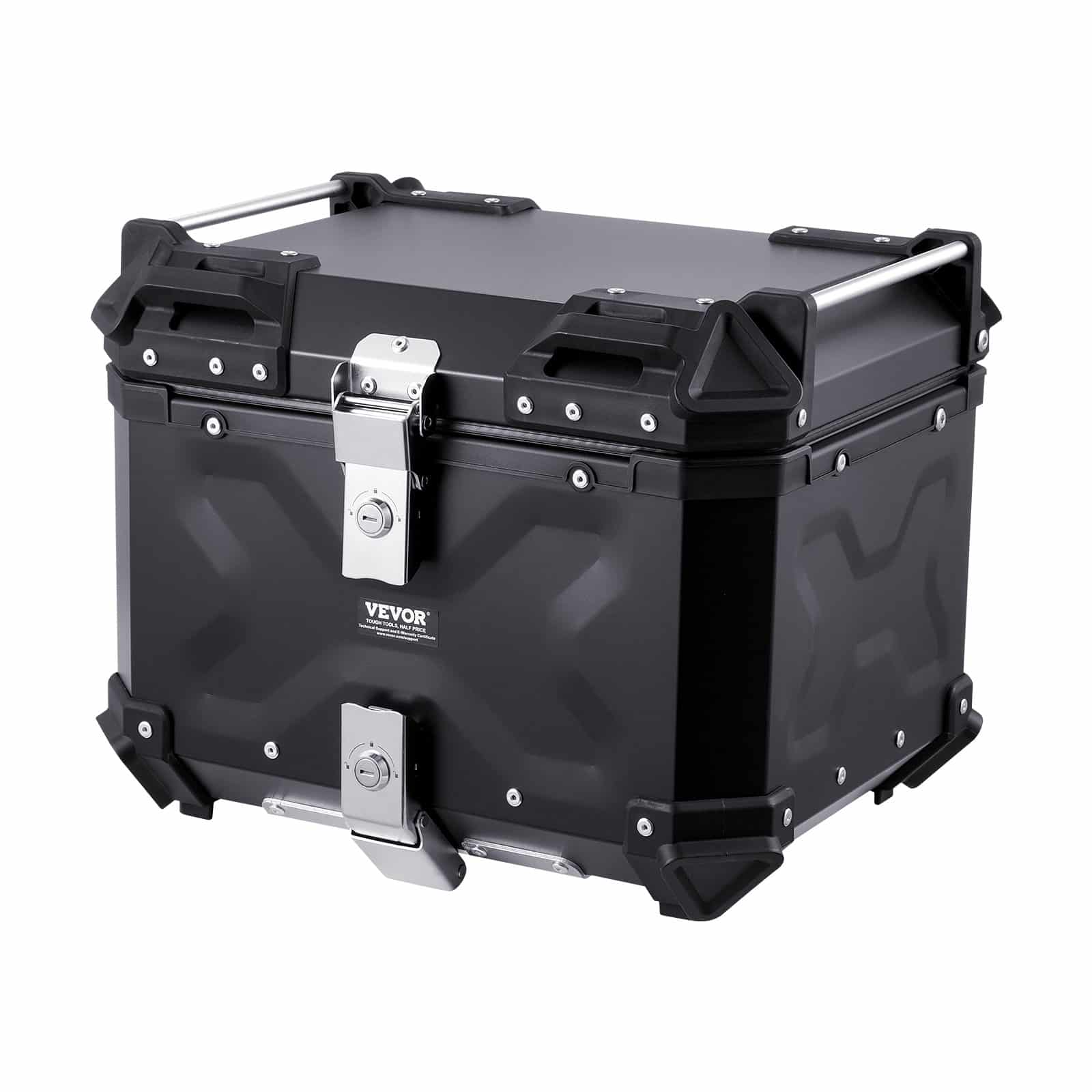 VEVOR 55L Waterproof Aluminum Motorcycle Top Case with Lock, Back Cushion & Leather Lining, Fits 99% Motorbike Frames - Pilt 10