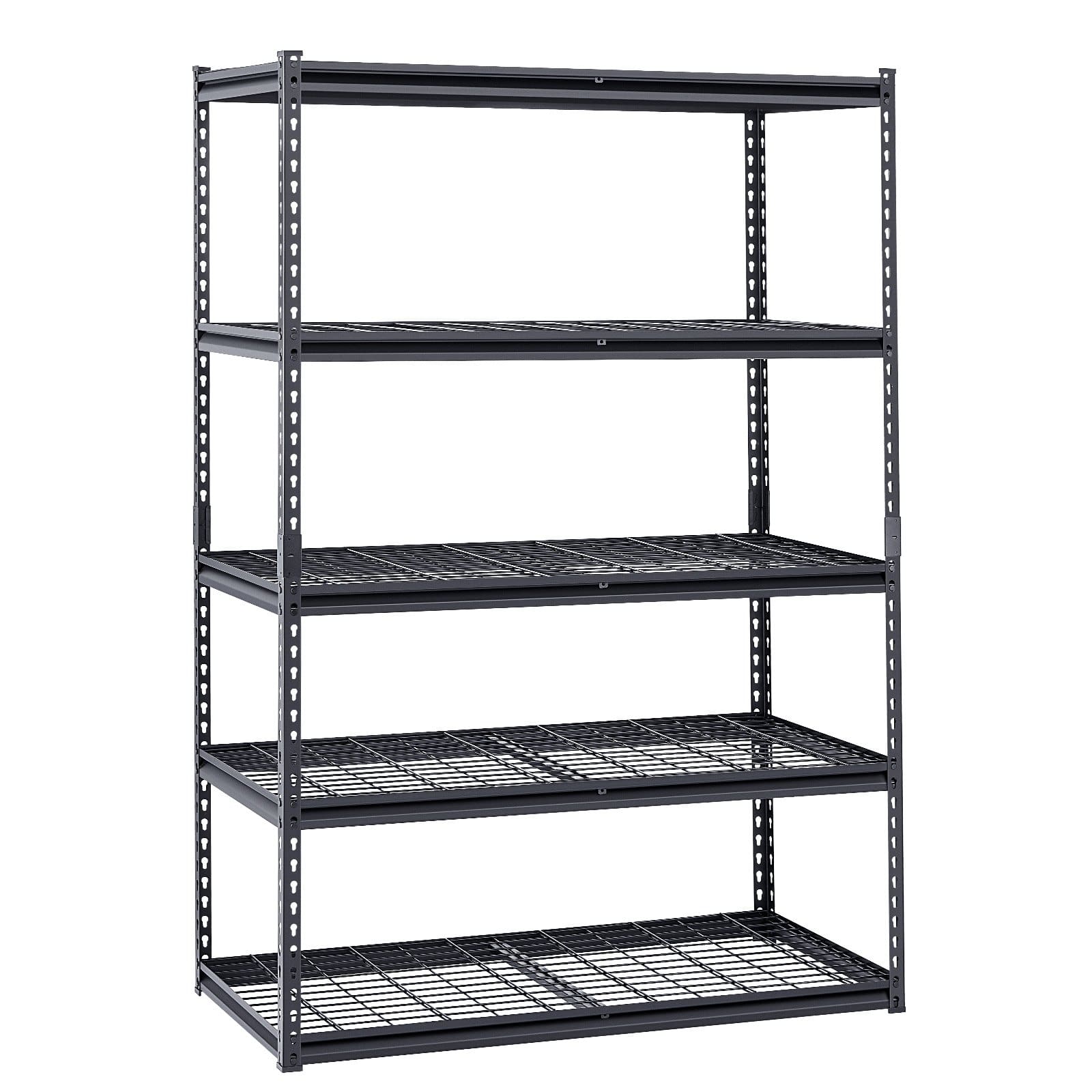 VEVOR Heavy Duty Metal Storage Shelves, 1360 kg Load, 5-Tier Adjustable Garage Rack, 61x122x183 cm, for Warehouse, Kitchen, Black — attēls 10