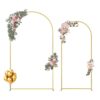 VEVOR Gold Wedding Arch Backdrop Stand Set, 220cm & 183cm Metal Frames with Case, Easy Assembly, for Weddings & Events