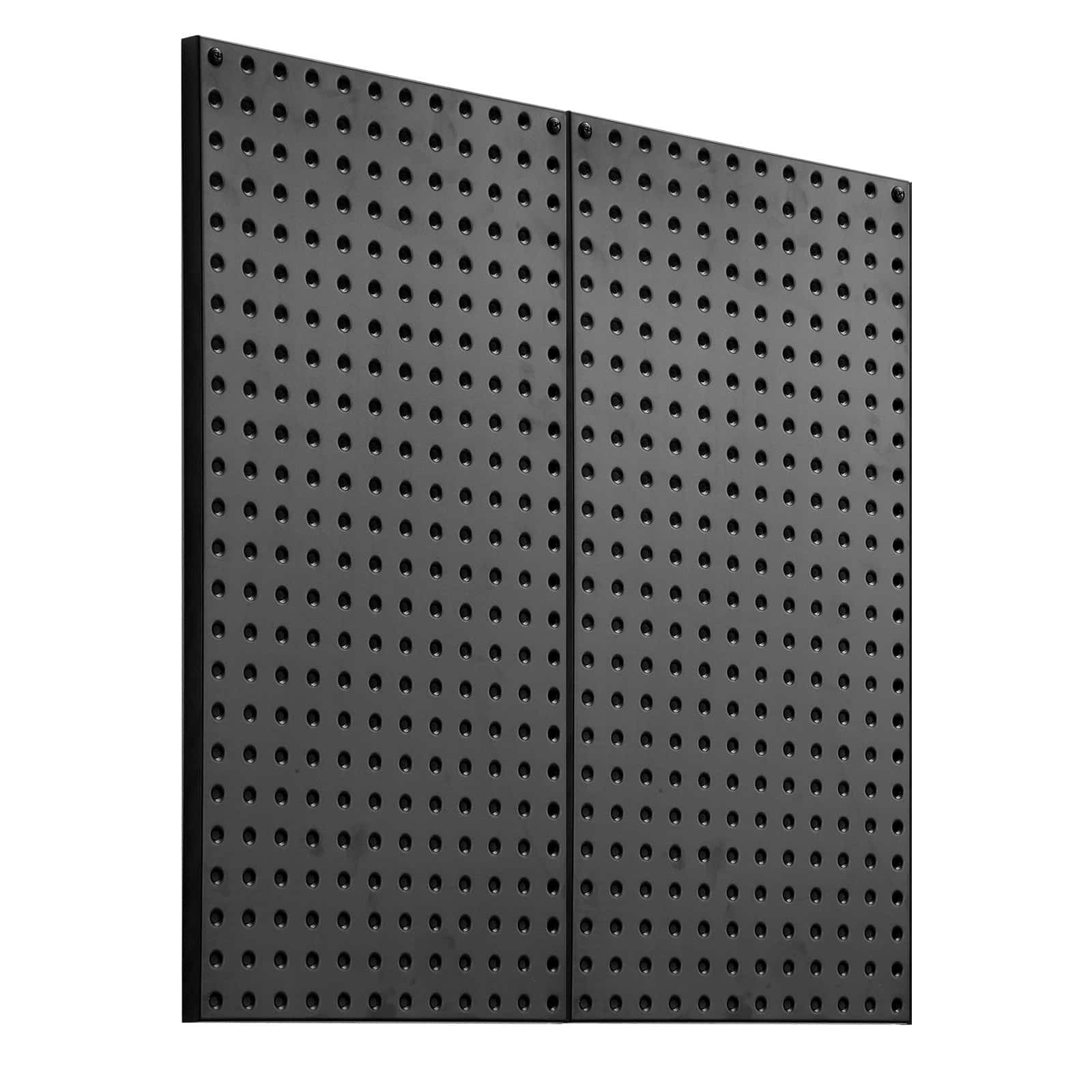 VEVOR Metal Pegboard Panels 61x30cm, 2 Heavy-Duty Steel Boards for Garage Tool Storage & Wall Organization, Black