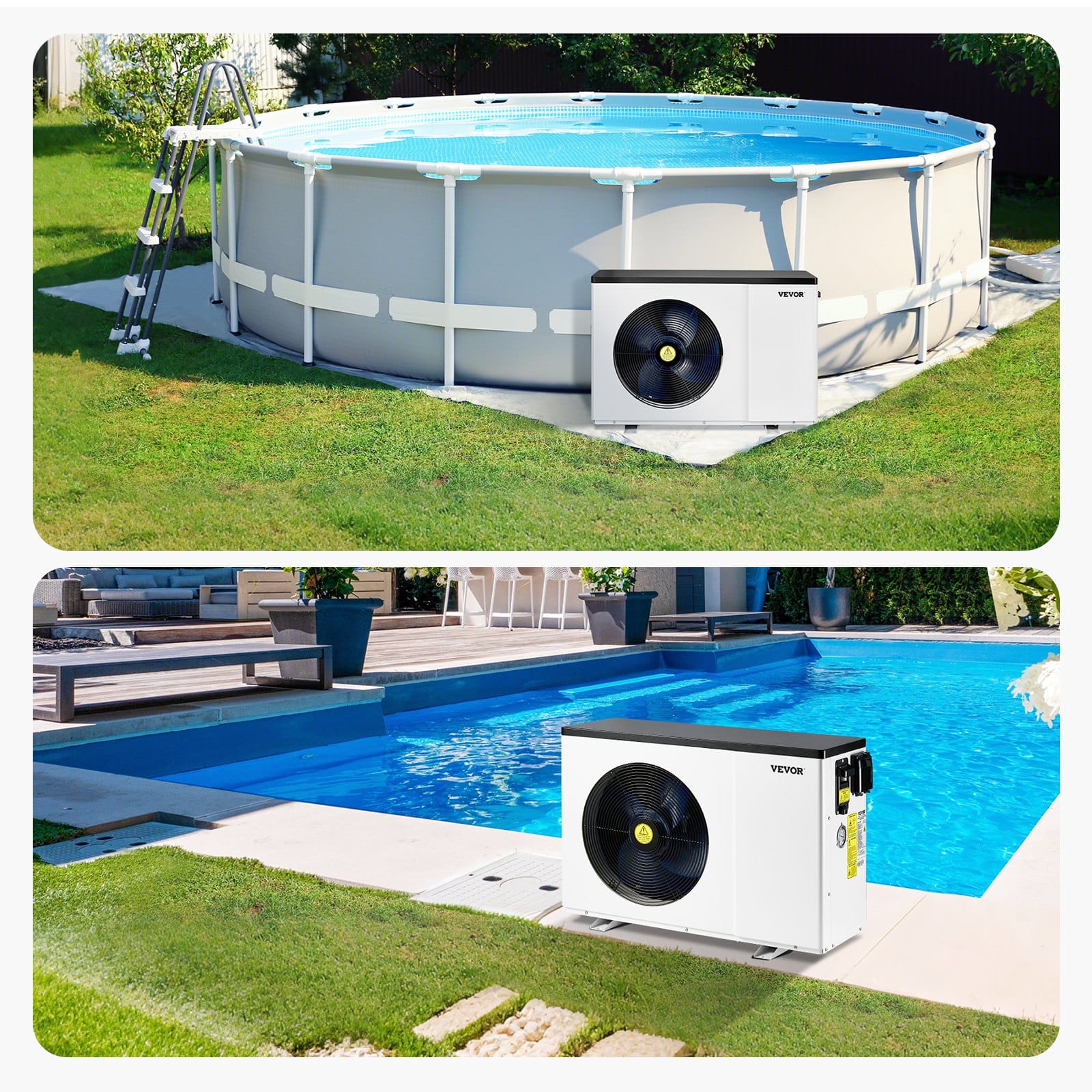 VEVOR Electric Pool Heat Pump 2.51–11.38kW, Energy-Efficient Heater & Cooler for 25–50m³ Pools, 220–240V Quiet Inverter — изображение 8