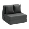 VEVOR 3-in-1 Folding Sofa Bed Chair, Single Convertible Futon with 2 Pillows, Washable Cover, Memory Foam, Dark Grey