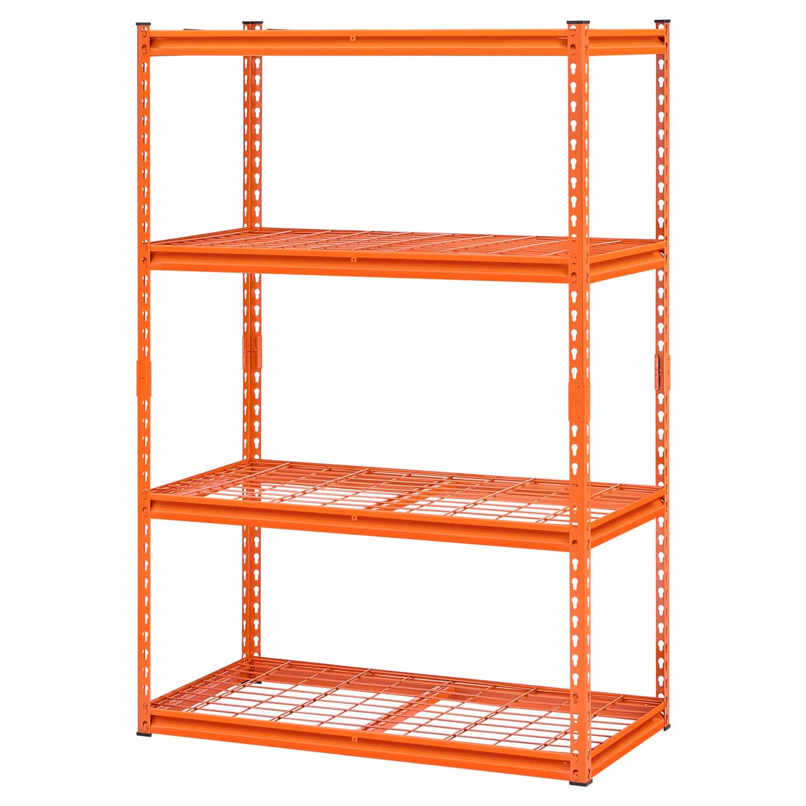 VEVOR 4-Tier Adjustable Metal Storage Rack, 1088 kg Capacity, 51x102x152 cm Heavy Duty Garage Shelf for Warehouse, Orange — attēls 12
