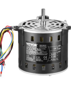 VEVOR 370Вт Мотор Вентилятора Печі, 220В, 2.6A, 3 Швидкості 1300RPM, Вал 10x20мм, Обертання CCW, з Конденсатором 15μF