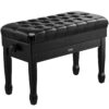 VEVOR Adjustable Duet Piano Bench with Storage, Padded Seat & Wooden Frame, 750x360x515mm