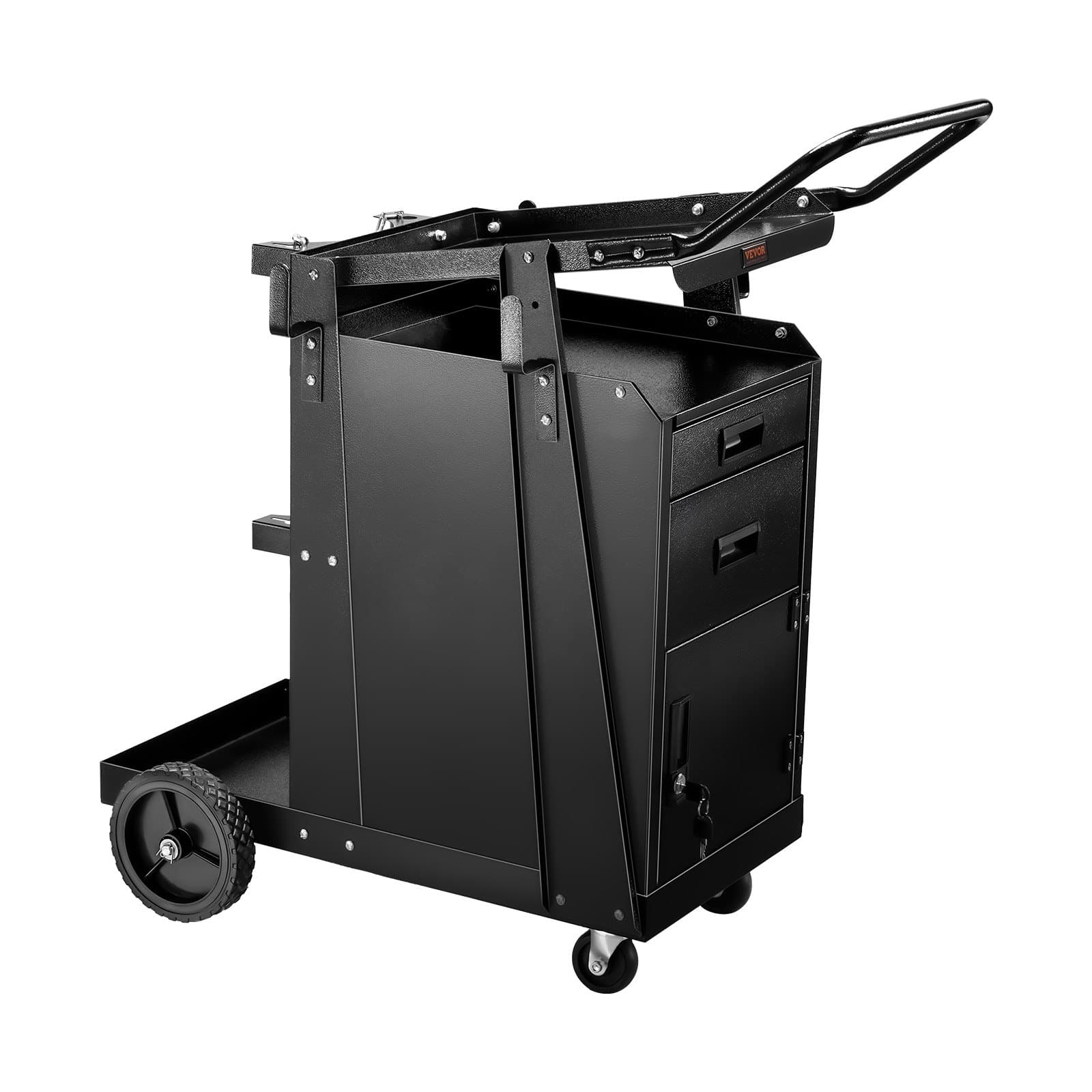 VEVOR Heavy Duty Welding Cart with Drawers, Lockable Cabinet, 160kg Capacity, Swivel Wheels, Tank Storage for MIG/TIG/Plasma