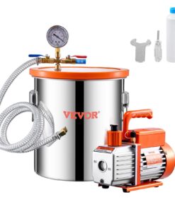 VEVOR 19L Vacuum Chamber & 100L/min Pump Kit – Stainless Steel, Acrylic Lid, Hose & Oil – for Resin, Silicone, Epoxy Degassing