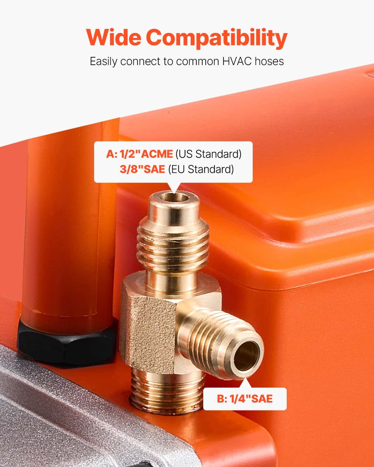 VEVOR 233 L/min Single-Stage Rotary Vane Vacuum Pump Kit with Oil, for HVAC R134a R22 R410a Systems, Auto AC & Resin Degassing - Зображення 4