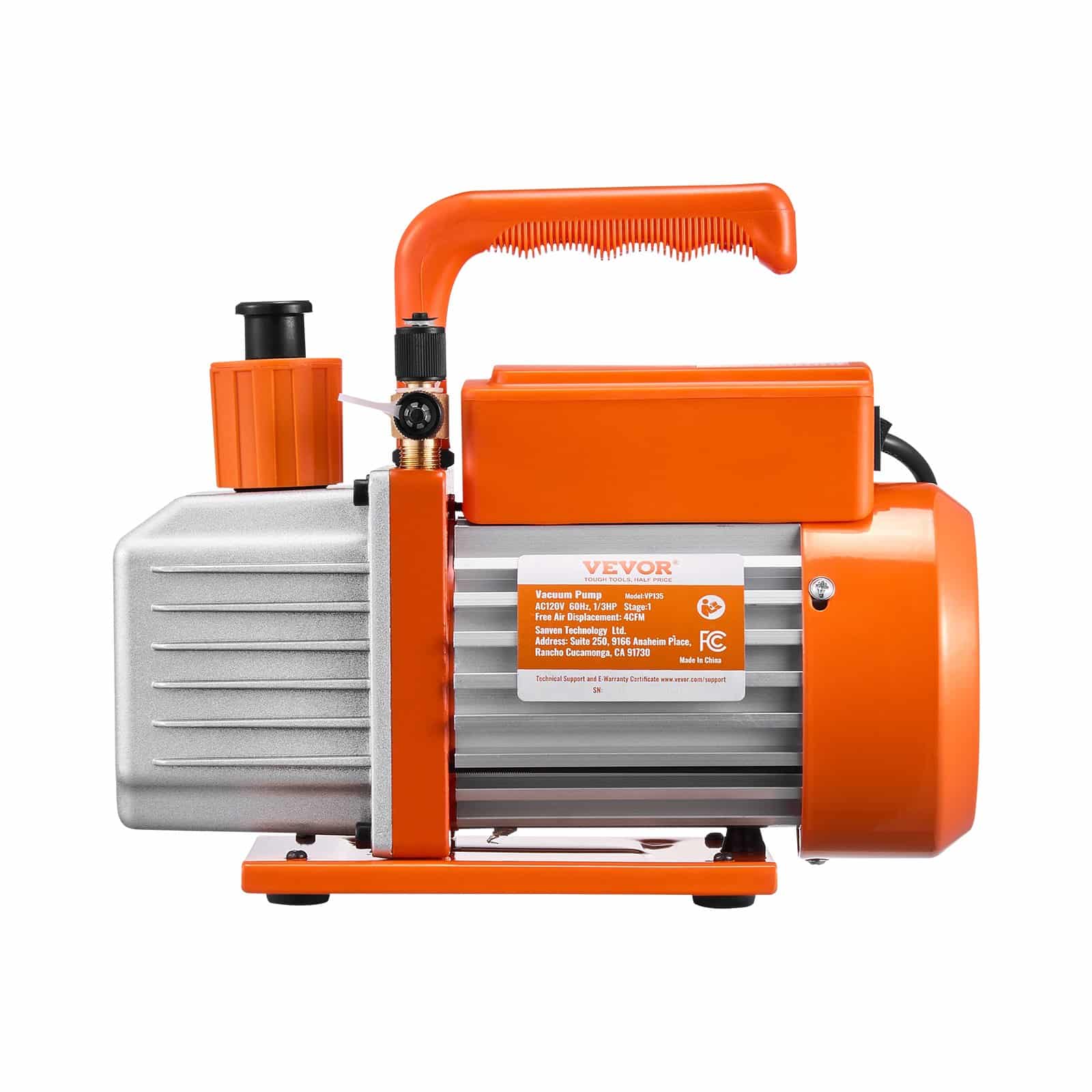 VEVOR 233 L/min Single-Stage Rotary Vane Vacuum Pump Kit with Oil, for HVAC R134a R22 R410a Systems, Auto AC & Resin Degassing - Зображення 10