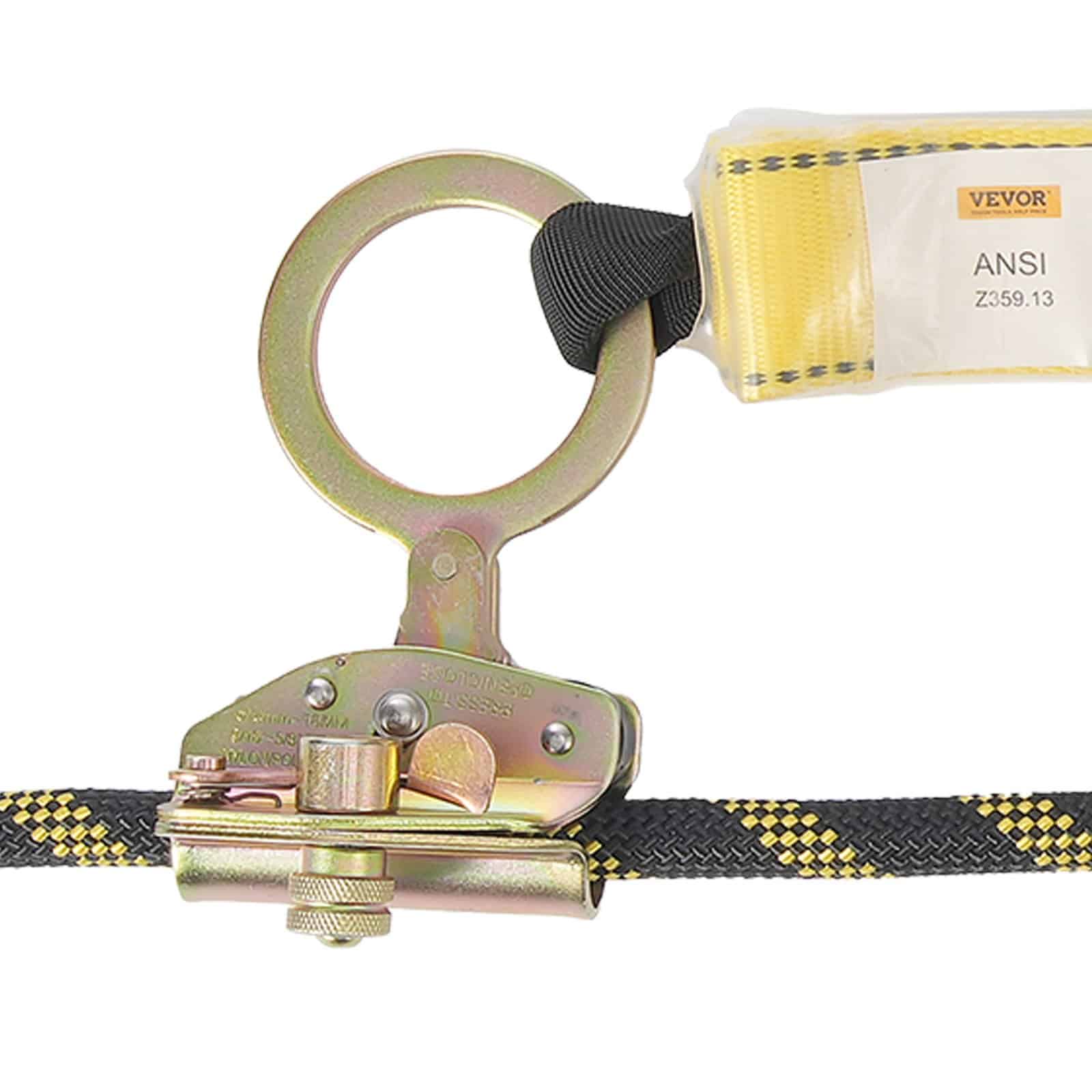 VEVOR 45.7m Vertical Lifeline Rope with Steel Hooks, 30kN Static Climbing Rope with Grab & Absorber, for Safety & Rescue — изображение 11