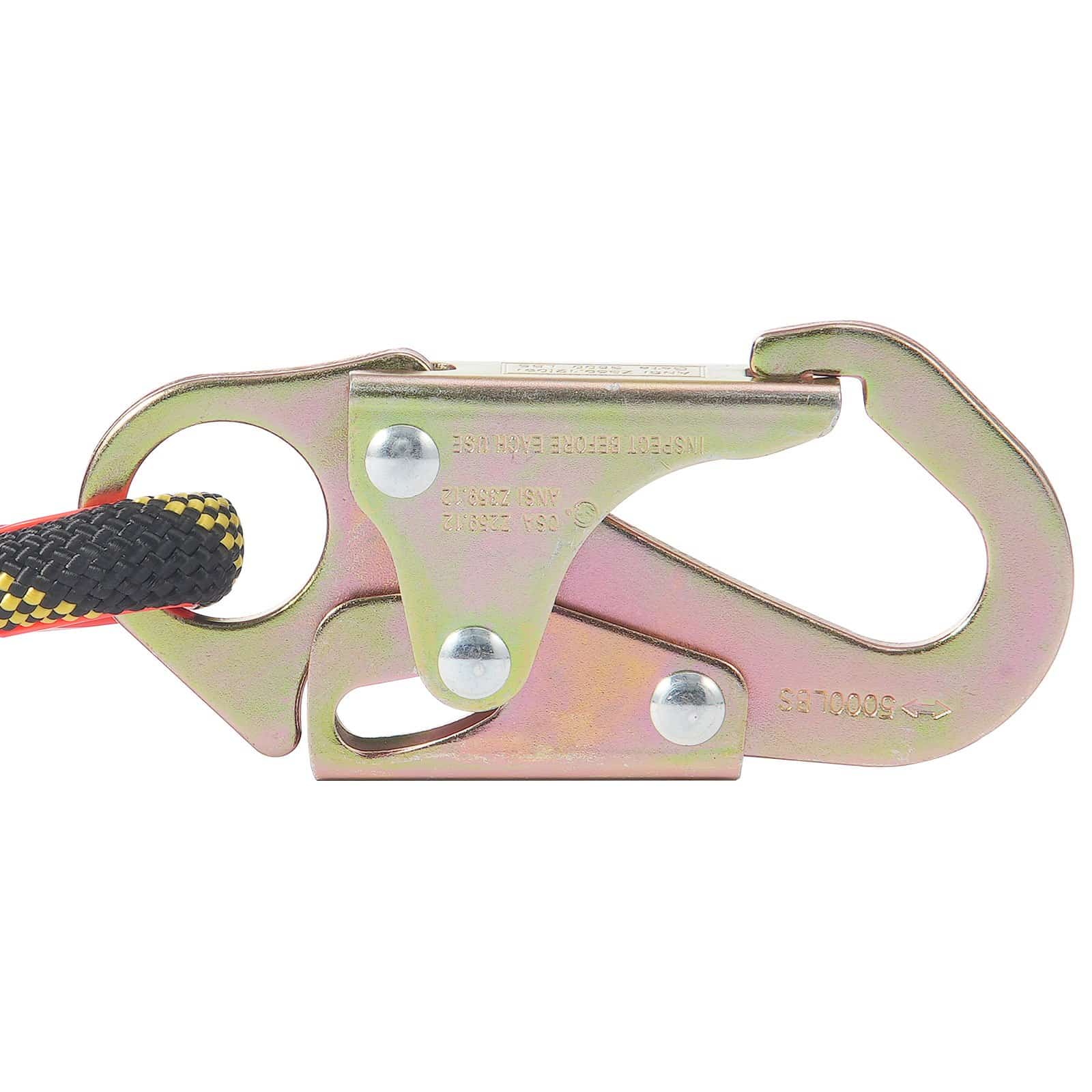 VEVOR 45.7m Vertical Lifeline Rope with Steel Hooks, 30kN Static Climbing Rope with Grab & Absorber, for Safety & Rescue — изображение 12