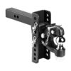 VEVOR Adjustable Pintle Hook Hitch, 9072 kg Load, 2" Receiver, 59 mm Ball, 6" Drop, Fits 64–76 mm Lunette Ring, Black Coated