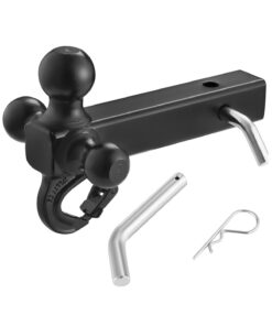 VEVOR Tri-Ball Trailer Hitch with Hook & Pin, Fits 50 mm Receiver, 3 Ball Sizes, 4535 kg Towing, Anti-Rust, for RVs & Trucks