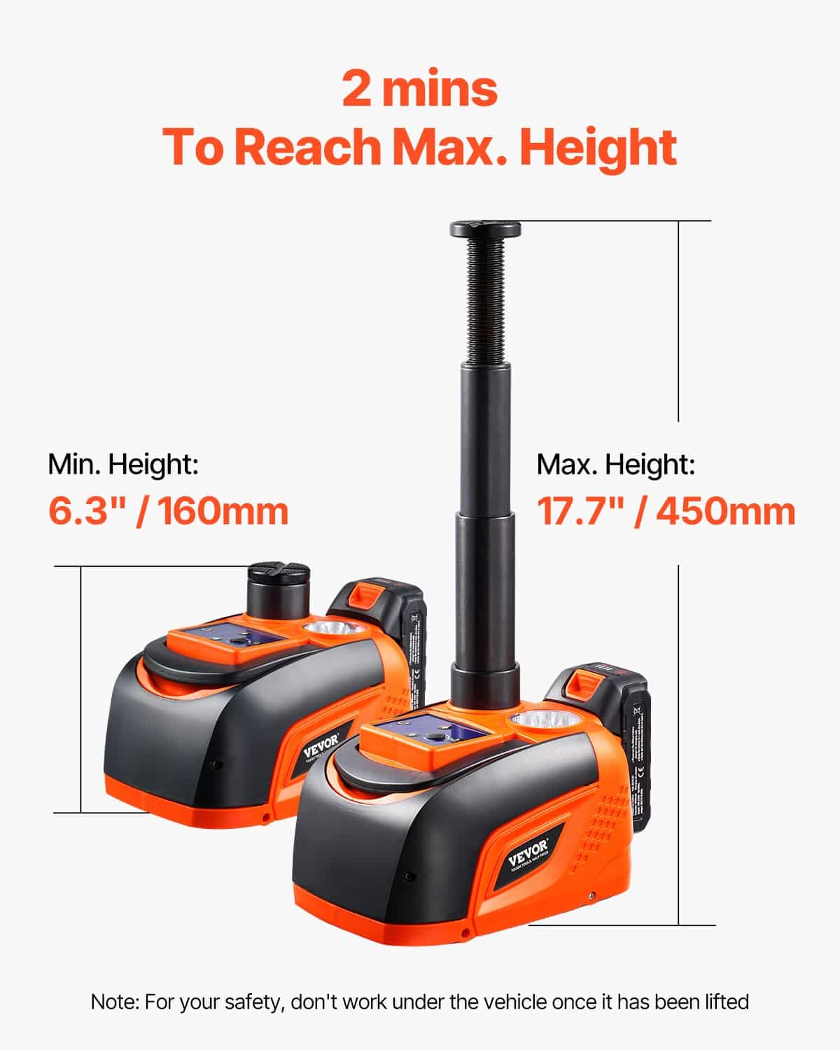 VEVOR 5 Ton Electric Car Jack with LED Light & Remote, 160-450 mm Lift Range, Wireless Portable Jack for SUV, Sedan, Truck — изображение 3