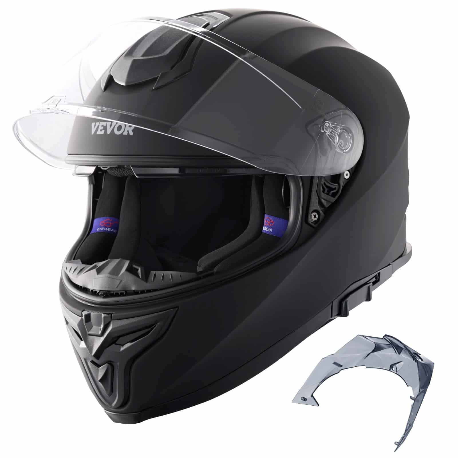 VEVOR Full Face Motorcycle Helmet with Bluetooth Slot, Sunshade Lens, ECE & DOT Approved, for Youth & Adults