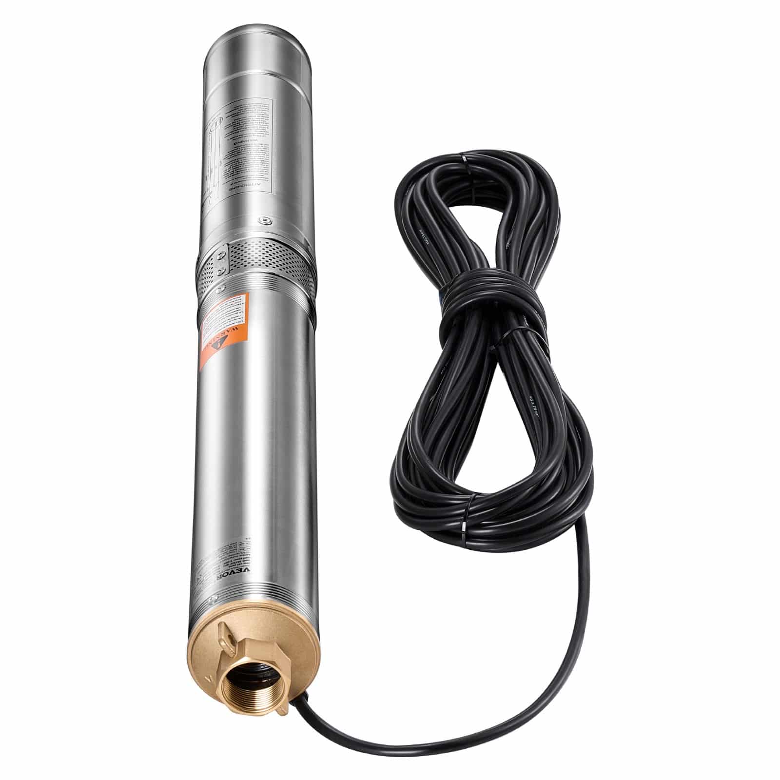 VEVOR 1100W Deep Well Submersible Water Pump, 230V, 65 L/min Flow, 85 m Lift, 20 m Cord, Stainless Steel, with Control Box, IP68 - Image 11