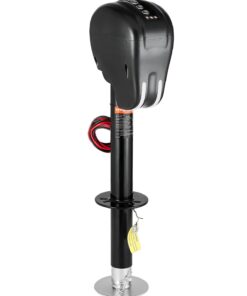 VEVOR 1588 kg Electric Trailer Jack with Memory, Manual Crank, LED Light & Cover, 24–66.8 cm Lift for RVs & Campers