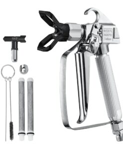 Безвоздушный распылитель краски VEVOR 248bar с наконечником 517, поворотным соединением, фильтрами и чистящим набором для профессионального распыления