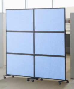 VEVOR 2-Panel Freestanding Office Divider, Soundproof PET Partition Wall for Privacy & Noise Reduction, 171x93 cm, Light Blue