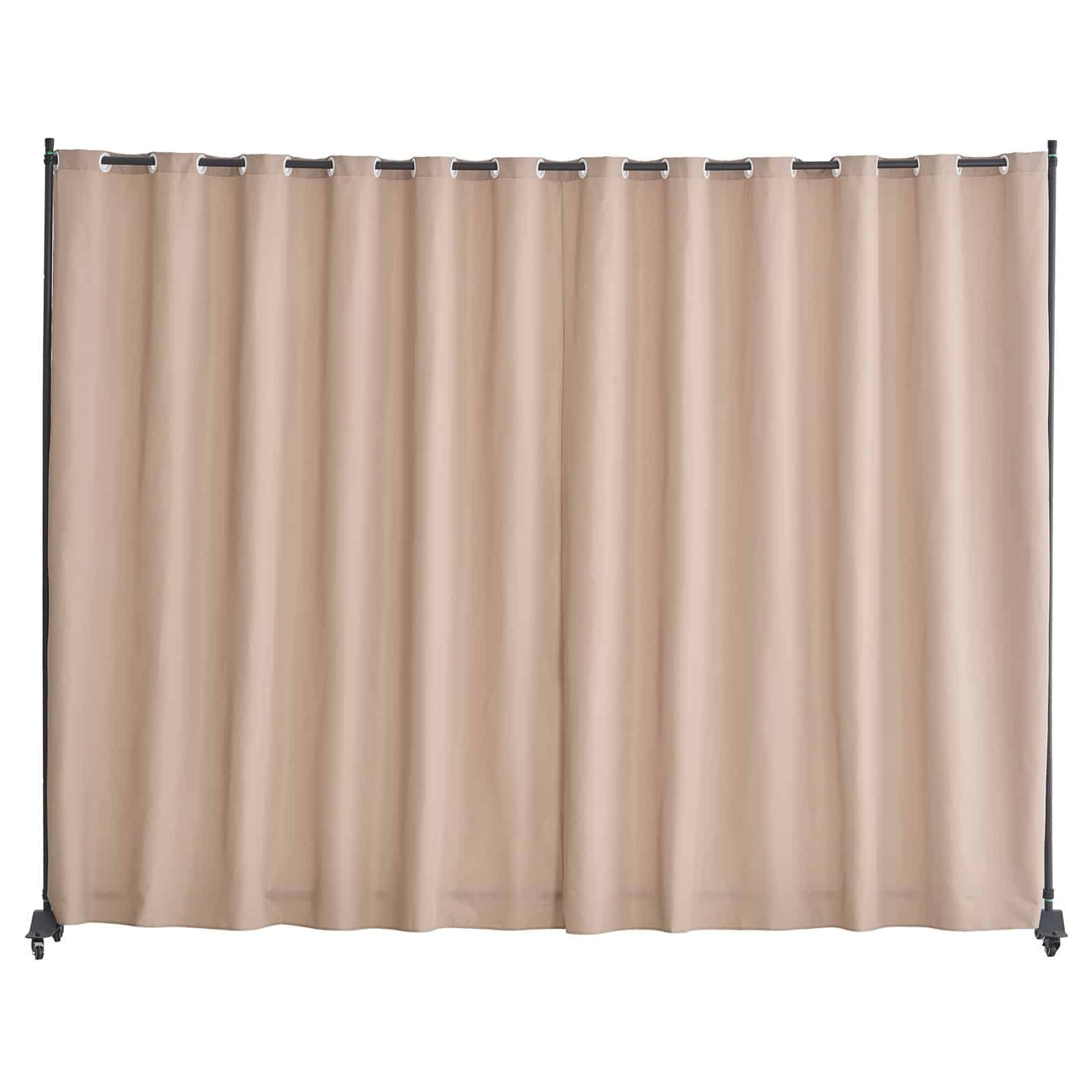 VEVOR Portable Room Divider with Wheels, 308.5x45x245.5 cm Privacy Screen, Freestanding Curtain Panel for Home & Office, Brown - Image 9