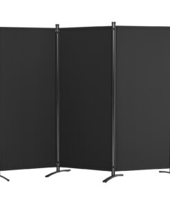 VEVOR 3-Panel Folding Room Divider, Freestanding Privacy Screen with Fabric Panels for Office, Bedroom, 228x184x52 cm, Black