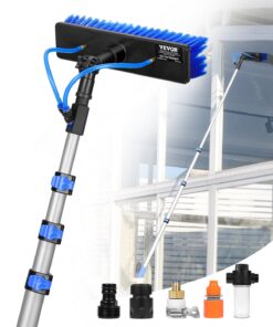 VEVOR 6m Water Fed Solar Panel Cleaning Kit with Rotatable Brush, 20m Hose & Extendable Handle for Windows & Outdoors