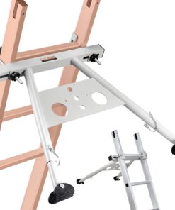 VEVOR Adjustable Ladder Stabilizer with Anti-Slip Feet & Tool Tray, Fits 30–44 cm Wide Ladders, 150 kg Load Capacity