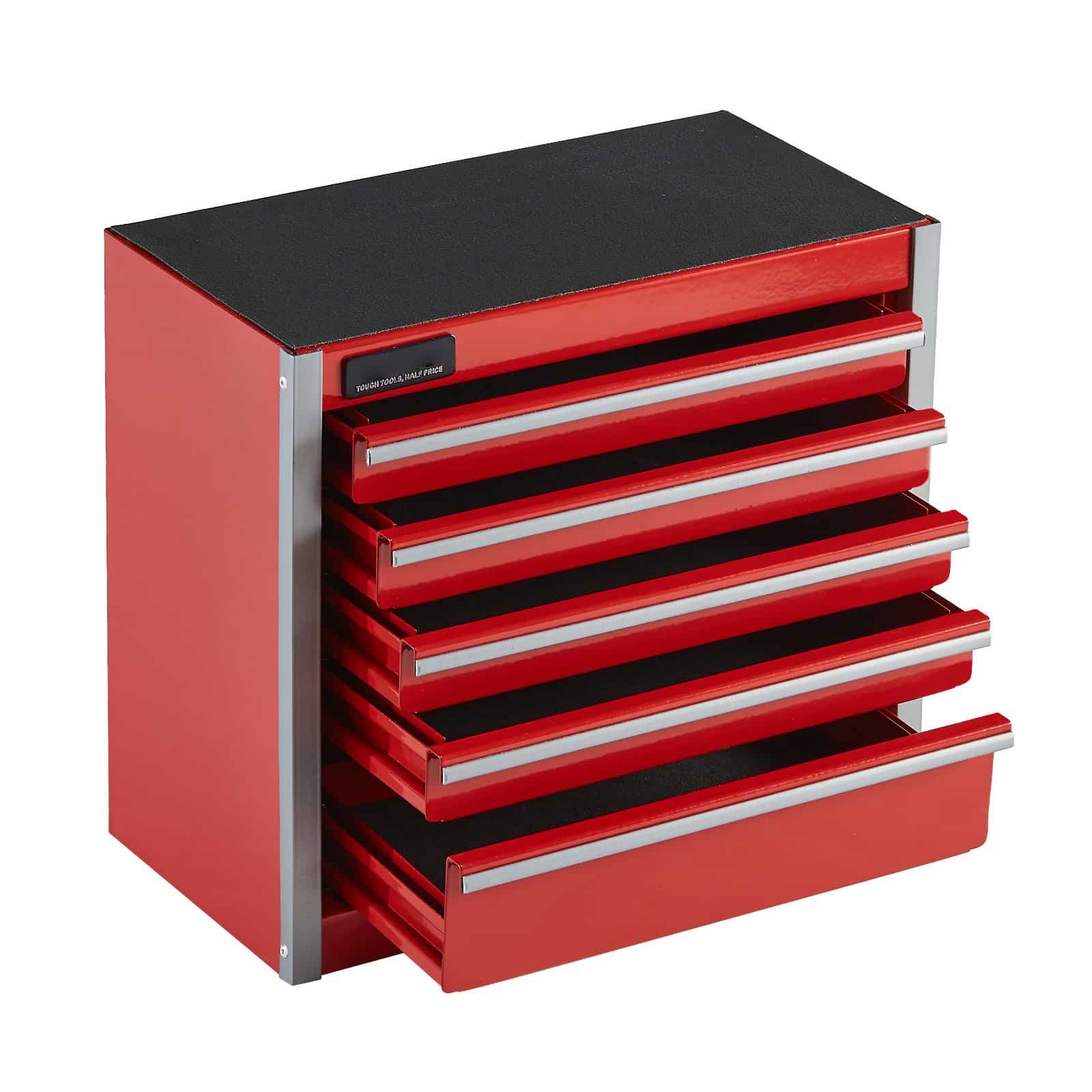 VEVOR Portable Metal Tool Box with 5 Drawers, Small Steel Chest with EVA Liners, 22 cm, Red, Ideal for Tools & Storage — attēls 11