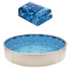 VEVOR 6.4m Round Above-Ground Pool Liner, 132cm Wall Height, Unibead Vinyl Liner for Steel Sided Pools, Durable & Easy Install