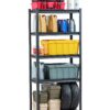 VEVOR regulējamas metāla plauktu sistēmas, 5 līmeņi, 907 kg ietilpība, 40x81x183 cm, garāžai, virtuvei, pagrabiem, melnas