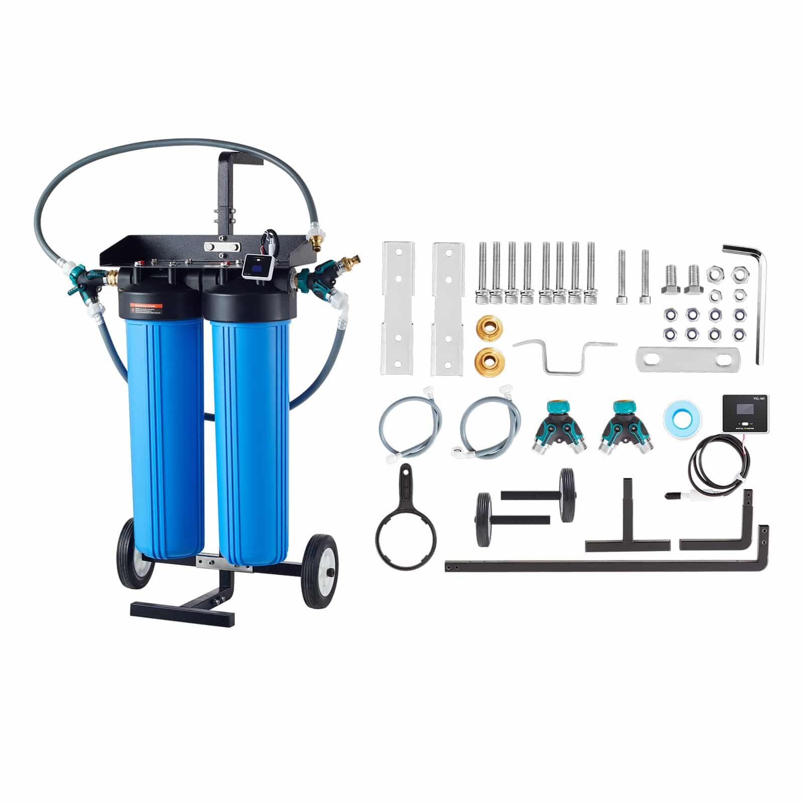 VEVOR dejonizētās ūdens sistēma auto mazgāšanai ar TDS mērītāju, dubults izejas filtrs, 1211L ietilpība