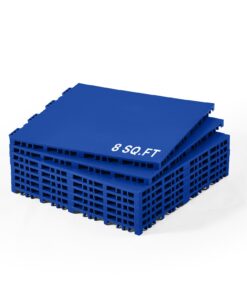 VEVOR Interlocking Hockey Floor Tiles 30x30cm 8pcs, Non-Slip Waterproof Sports Mat for Training & Dance, Blue, 0.74m²/Box