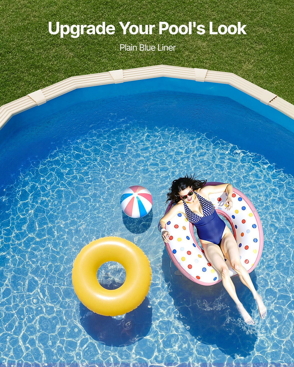 VEVOR 7.3 x 3.75 m Oval Pool Liner for 1.32 m Wall, Durable Vinyl Overlap Liner for Above Ground Swimming Pools – Paveikslėlis 6