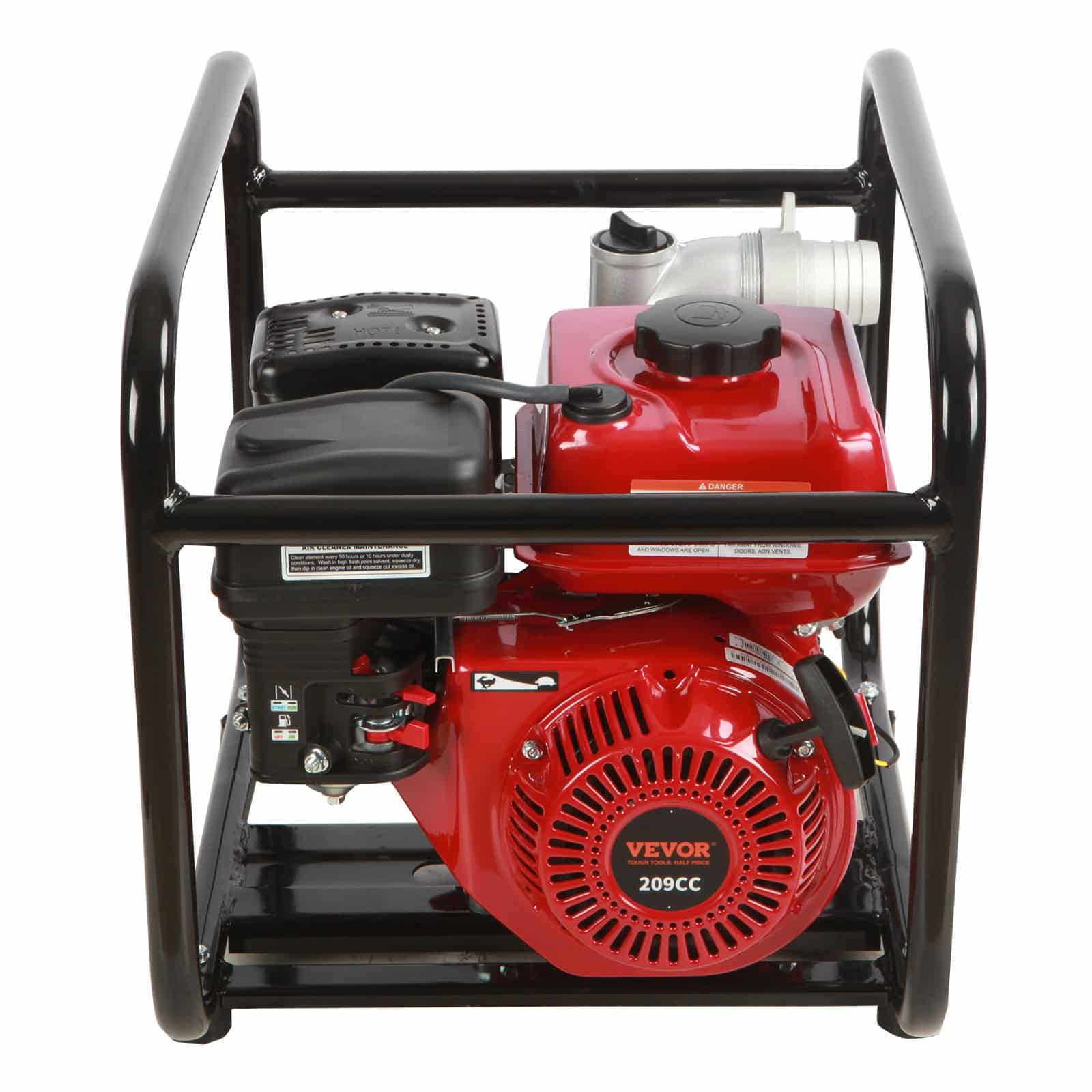 VEVOR 2-Inch Gasoline Water Pump, 5kW 537L/min, 45m Lift, 6.7m Suction, 4-Stroke High Pressure Portable Pump for Irrigation — изображение 12
