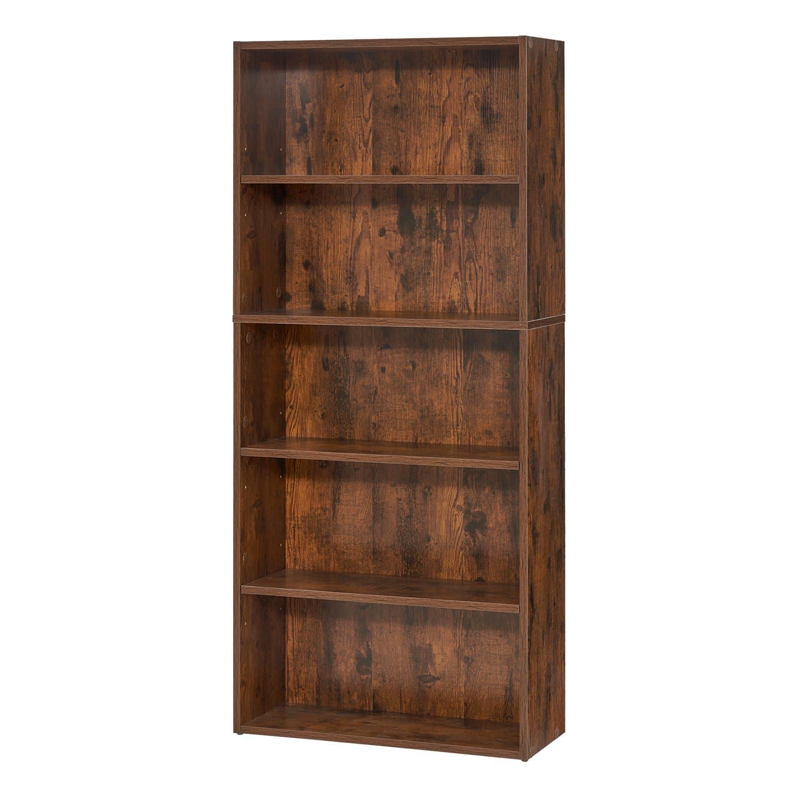 VEVOR 5-Tier Tall Narrow Wooden Bookcase, 134.5 cm Adjustable Shelf Floor Bookshelf for Living Room, Bedroom, Office, Brown - Зображення 12