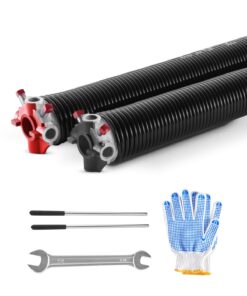 Набор торсионных пружин двери гаража VEVOR, пара 5,54x50,8x660 мм, 16000 циклов, с черным покрытием, с инструментами и перчатками