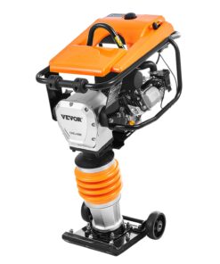 VEVOR 6.5 HP Jumping Jack Compactor, 196cc Fuel-Powered Rammer, 1633 kg Impact Force, 66 cm Depth, for Soil & Foundation Work