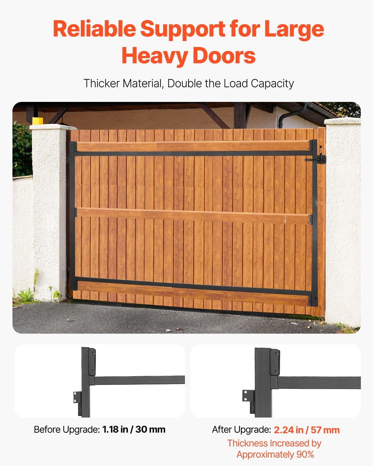 VEVOR Adjustable Gate Frame Kit for 102–183 cm Wide, 122–152 cm High Wooden Fences, Anti-Sag Metal Frame with Latch & Screws — attēls 4