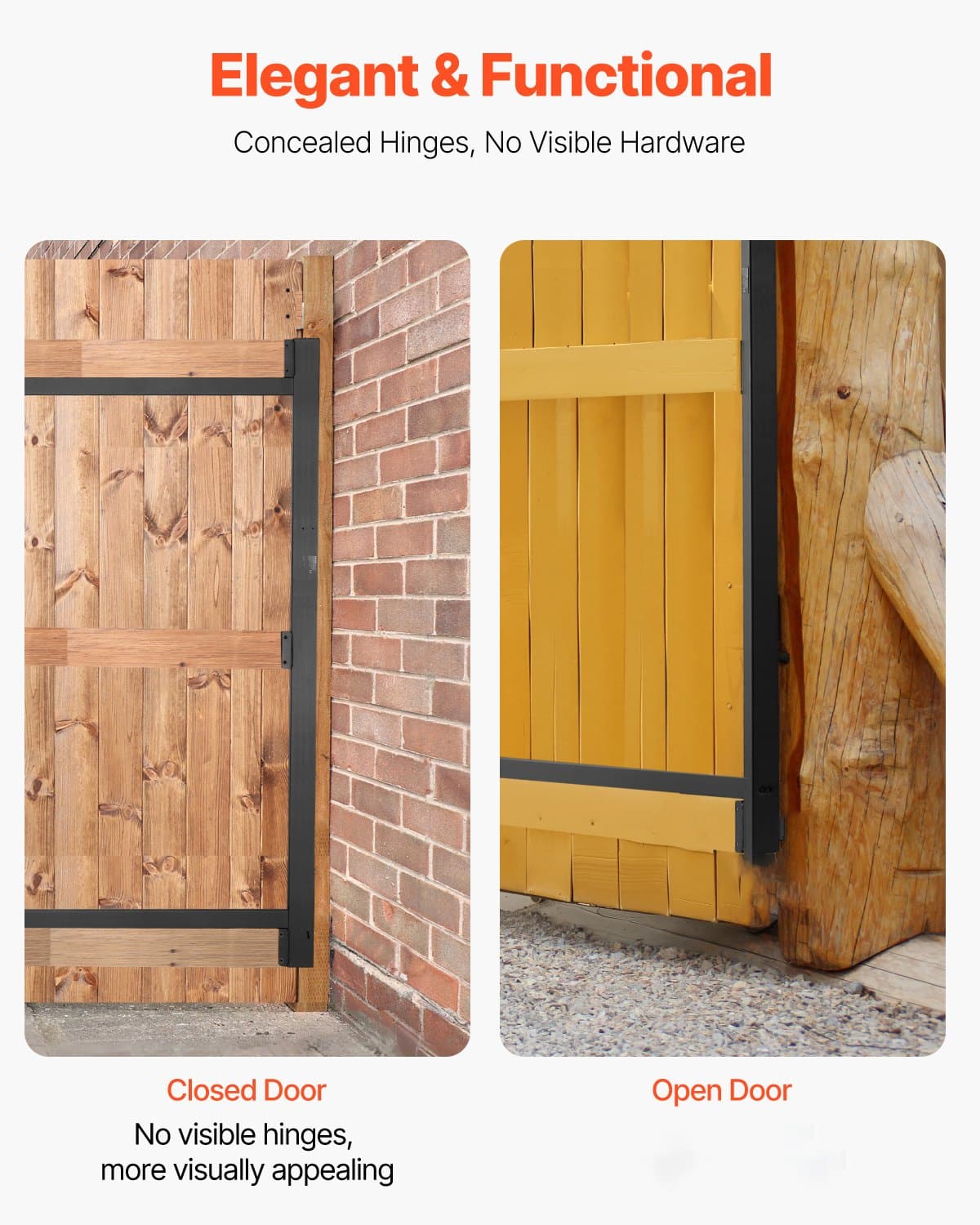 VEVOR Adjustable Gate Frame Kit for 102–183 cm Wide, 122–152 cm High Wooden Fences, Anti-Sag Metal Frame with Latch & Screws — attēls 6