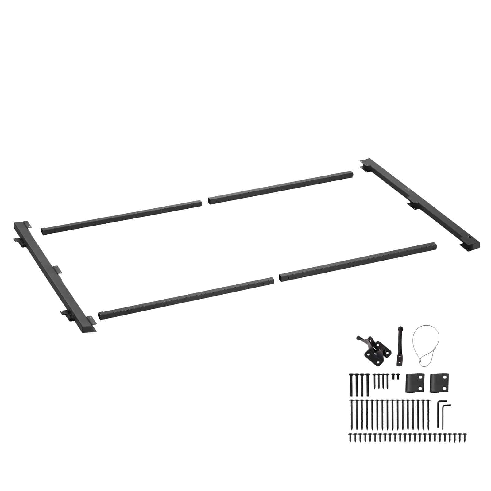 VEVOR Adjustable Gate Frame Kit for 102–183 cm Wide, 122–152 cm High Wooden Fences, Anti-Sag Metal Frame with Latch & Screws — attēls 12