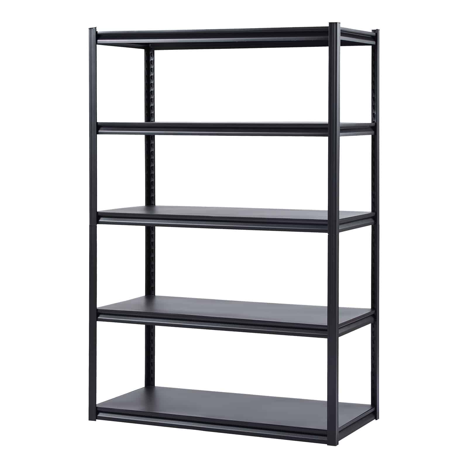 VEVOR 5-Tier Adjustable Metal Storage Shelves, 1360 kg Load, 61x122x183 cm, Garage/Warehouse Utility Rack, Black — attēls 12
