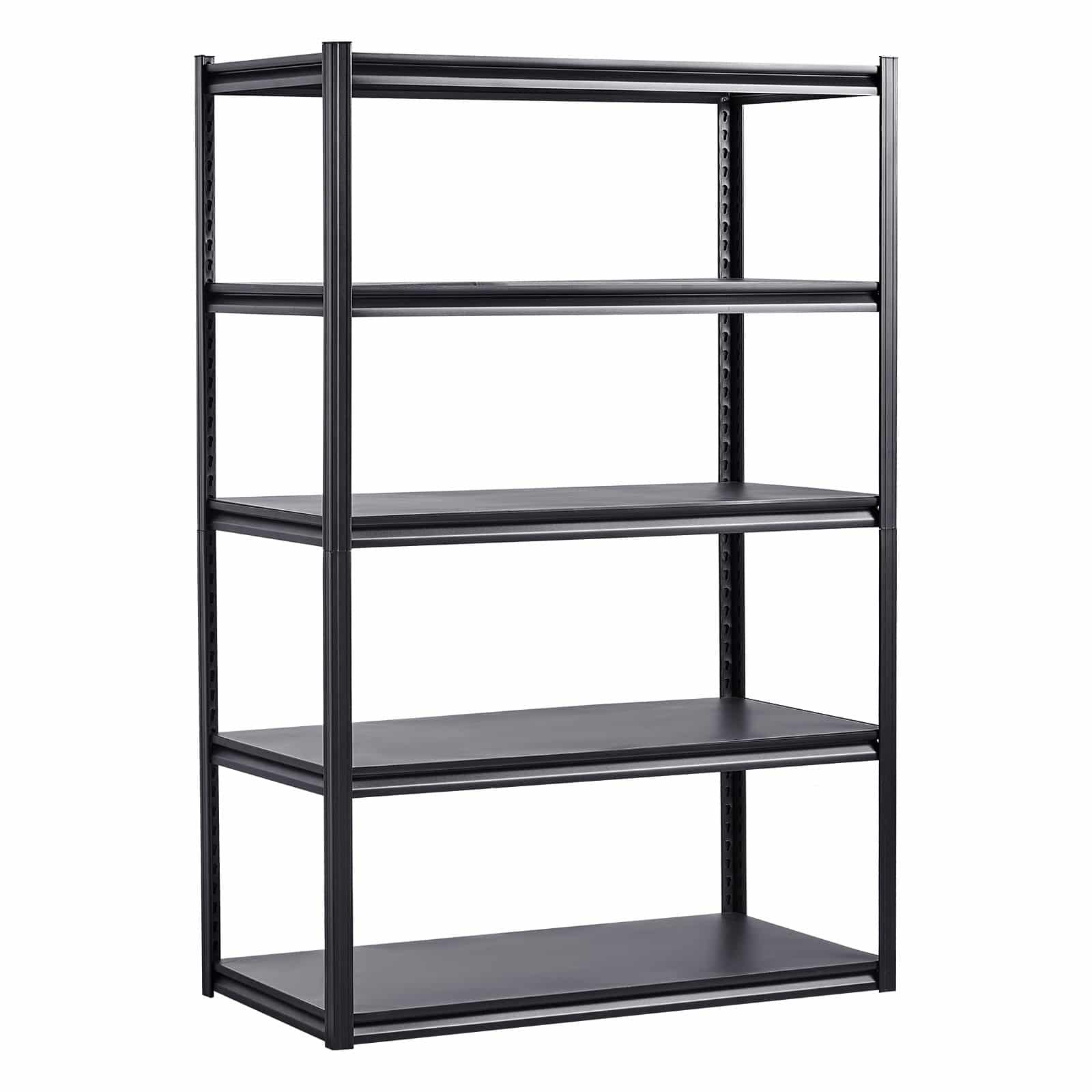 VEVOR 5-Tier Adjustable Metal Storage Shelves, 1360 kg Load, 61x122x183 cm, Garage/Warehouse Utility Rack, Black — attēls 9