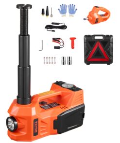 VEVOR 5T Electric Car Jack Kit with Inflator, 12V Scissor Jack & Impact Wrench, LED Light, for Sedan SUV Truck Tire Change