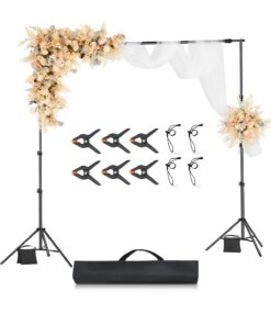 VEVOR Adjustable 260x306 cm Photo Backdrop Stand Kit with Tripods & Accessories for Studio, Wedding & Party
