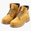 VEVOR Waterproof Steel Toe Work Boots for Men, Size 41, Slip-Resistant, Lightweight, Breathable, Brown Yellow
