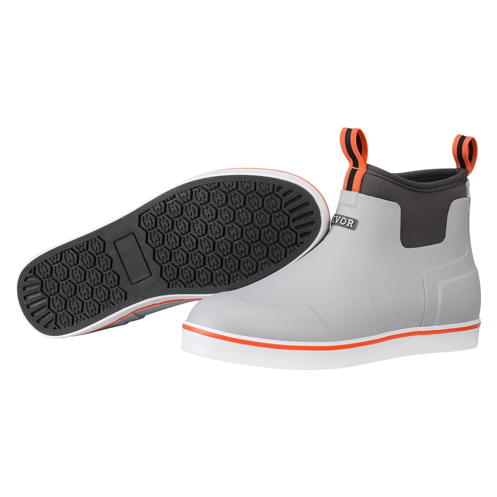 VEVOR Men's Waterproof Insulated Rubber Deck Boots, Anti-Slip Outdoor Work Shoes for Fishing, Farming, Size 46 EU