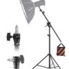 VEVOR Air Cushioned Aluminum Light Stand with Boom Arm, Max Height 400 cm, Load 5 kg, for Softbox, Flash, Ring Light