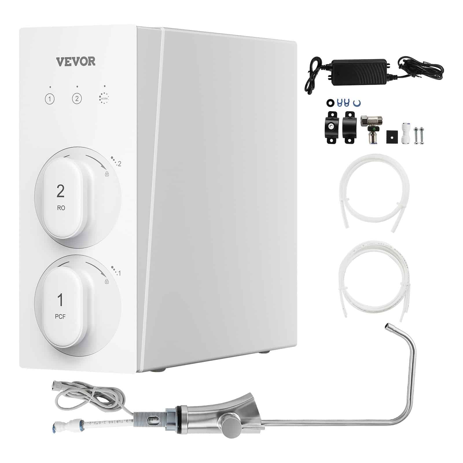 VEVOR 600 GPD 8-Stage Tankless Reverse Osmosis Water Filter System with Smart Display Faucet, Under Sink, NSF Certified – Paveikslėlis 9