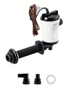 VEVOR 12V аераторний насос для човнів, 50 л/хв, занурюваний приманковий насос з вигином 90°, стійкий до корозії для прісної/солоної води